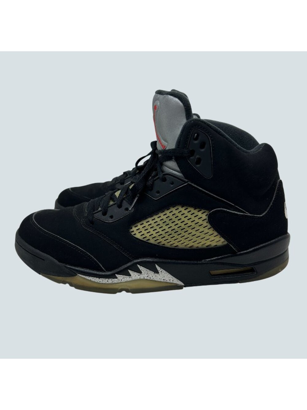 Air Jordan 5 Retro OG Black Metallic Silver Mens Size 13 Sneakers 845035-003